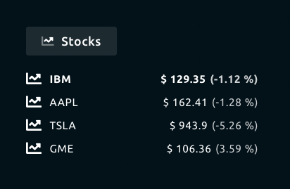 Stocks Widget